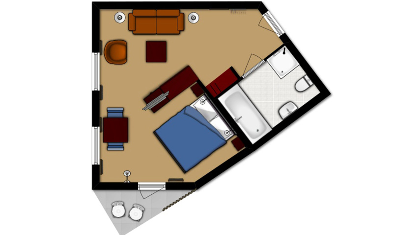 Tweepersoons Luxe Kamer met Balkon - Bad/douche/toilet – afbeelding 2