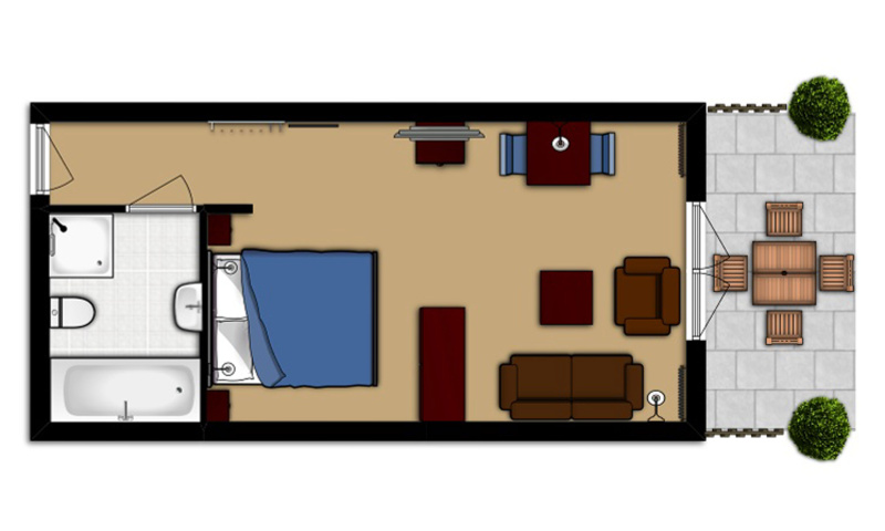 Tweepersoons Luxe Tuinkamer - Bad/douche/toilet – afbeelding 2